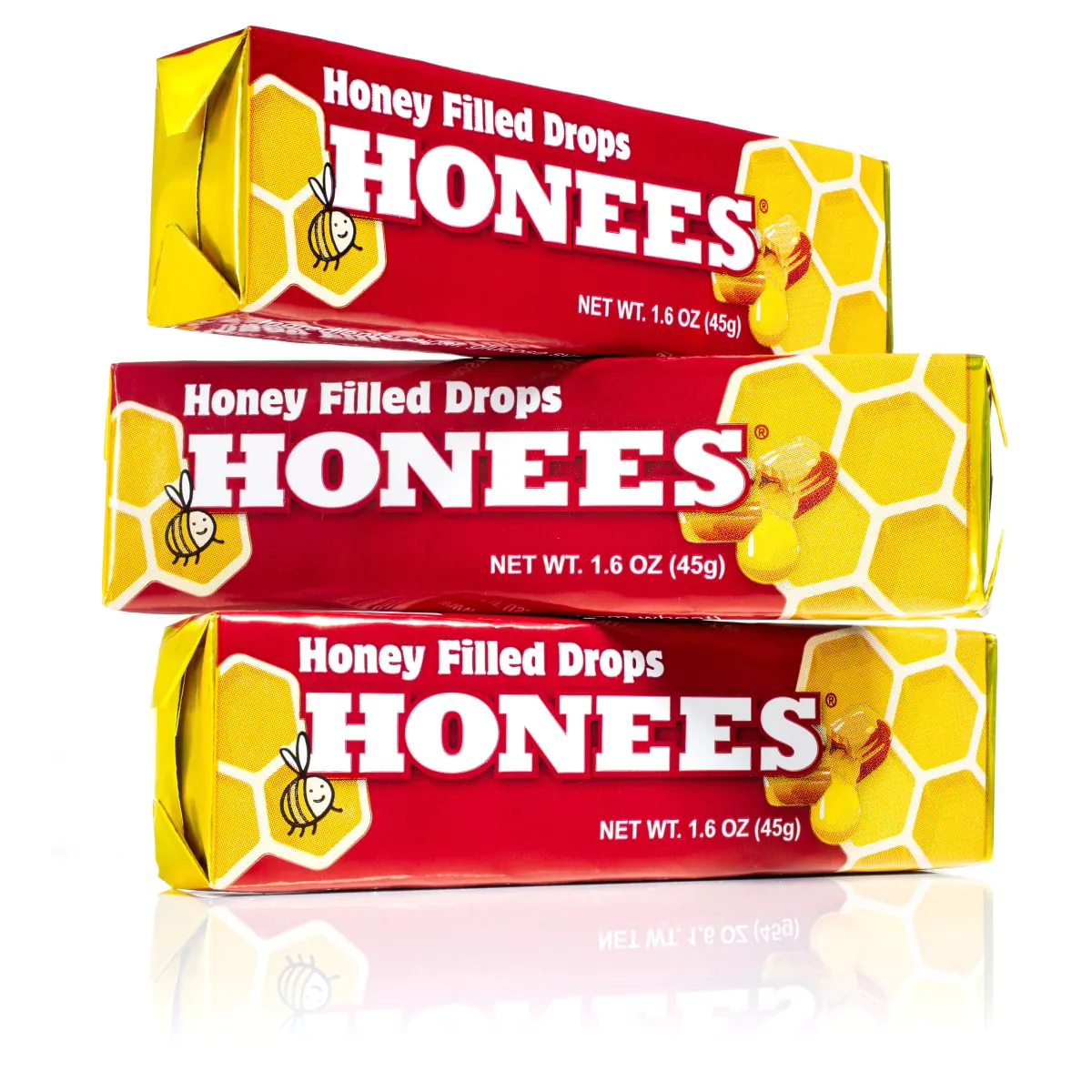 Stacked bars of Honees™ natural honey cough drops
