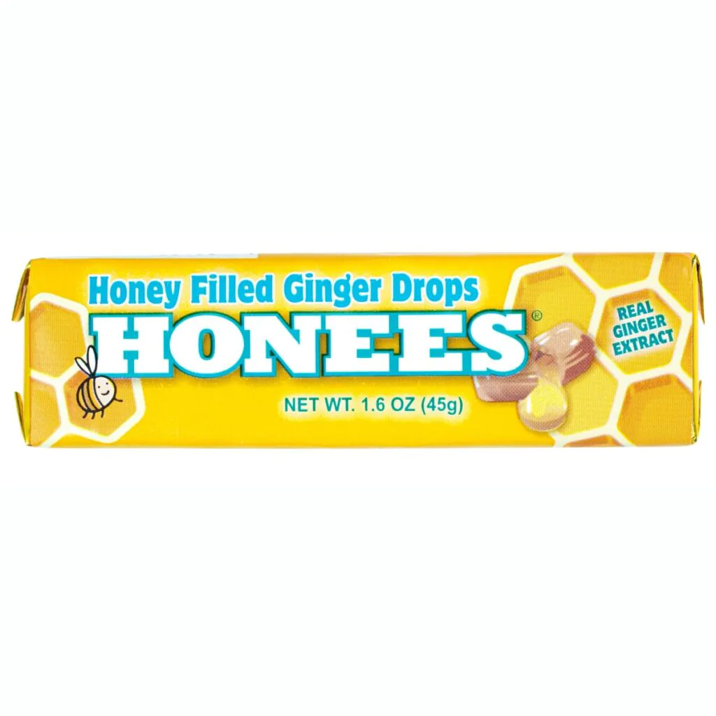 A 9-count bar of Honees™ natural cough drops with ginger